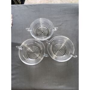 Crystal Manhattan Bowl Tab Handle 6” Set Of 3